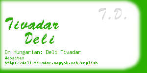 tivadar deli business card